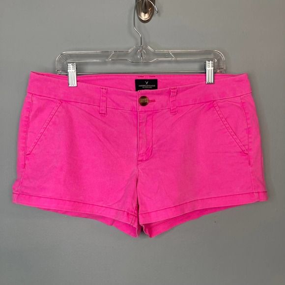 American Eagle Outfitters Pants - American Eagle Outfitters Hot Pink Shortie Shorts Stretch Women's Size 12